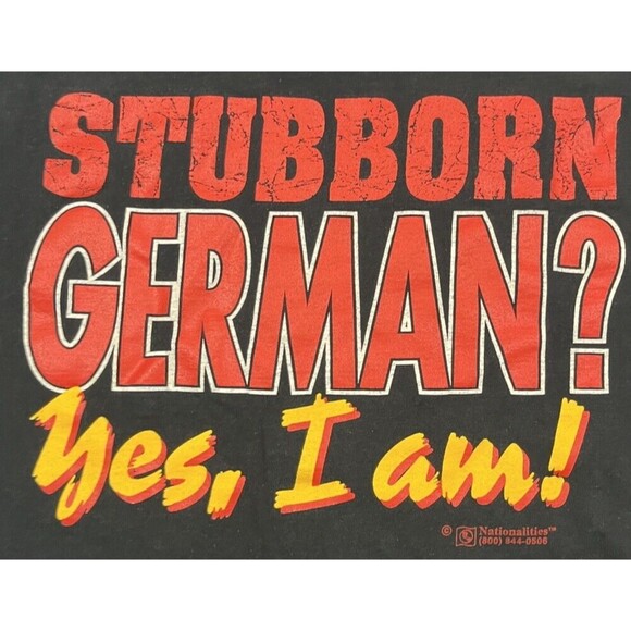 Vintage 90s FTL Stubborn German Tee T-shirt Size XL Black Oktoberfest - Picture 2 of 4